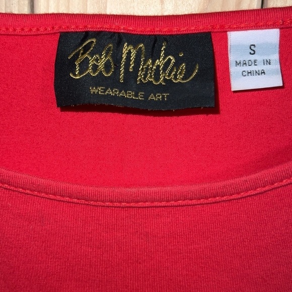 Bob Mackie Peacock Design Sequin Red Blouse S - Picture 4 of 5